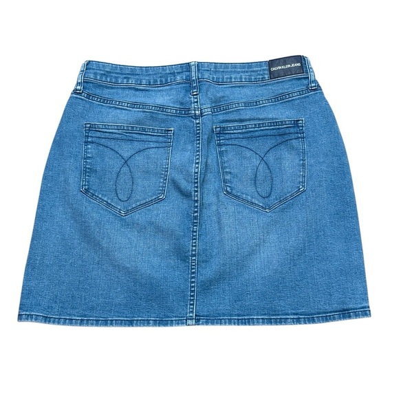 Calvin Klein Jeans, Classic Denim Skirt, Size 12, Blue - Picture 6 of 9